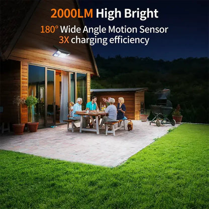 Solar Flood Light with Separate Solar Panel & Dual Motion Sensors