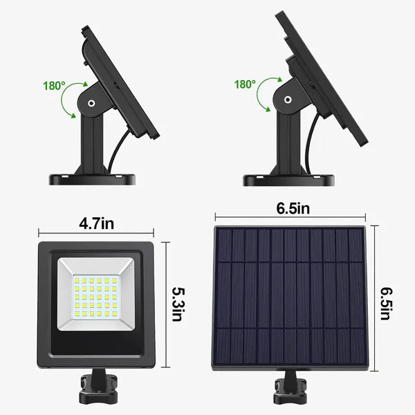 All-Night Solar Flood Light with 1000LM & 16ft Cord