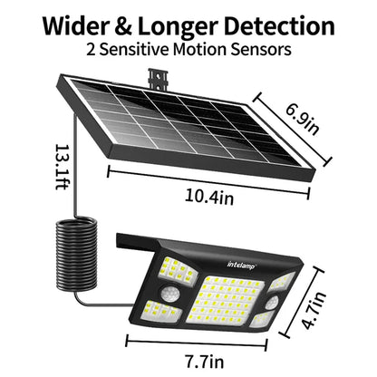 Solar Flood Light with Separate Solar Panel & Dual Motion Sensors