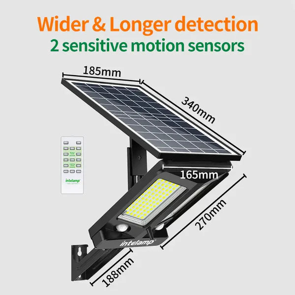 3000LM Solar Street Light with Linkable Dual Motion Sensors