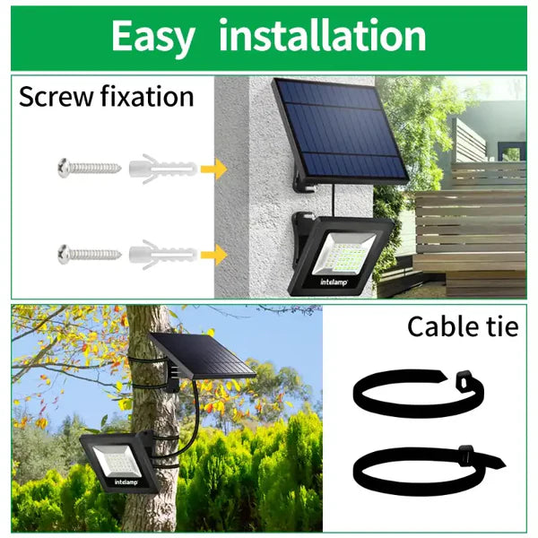 All-Night Solar Flood Light with 1000LM & 16ft Cord