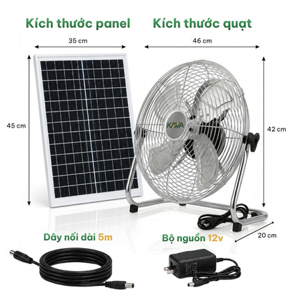 Quạt Tích Điện Chân Quỳ Năng Lượng Mặt Trời KAVA - Giải Pháp "Giải Nhiệt" Hoàn Hảo Khi Mất Điện