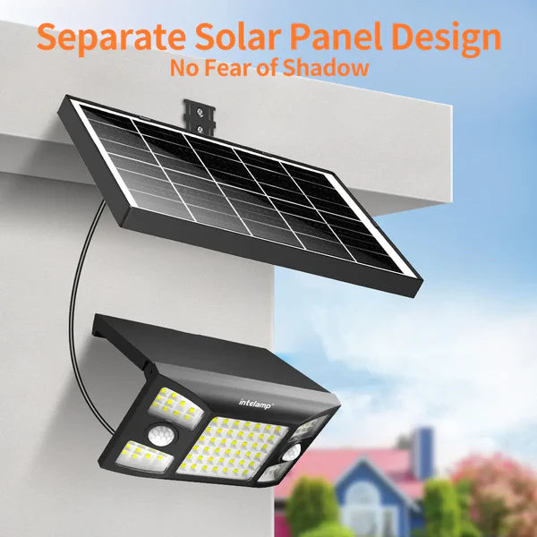 Solar Flood Light with Separate Solar Panel & Dual Motion Sensors