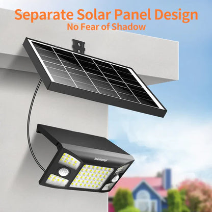 Solar Flood Light with Separate Solar Panel & Dual Motion Sensors