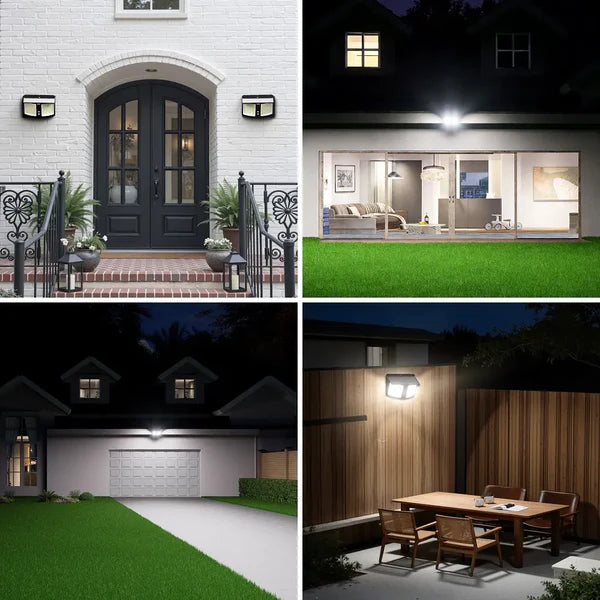 Solar Motion Sensor Light with Remote, 1200LM Dual-Color Security Floodlight for Yard & Garage