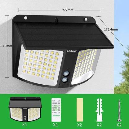 Solar Motion Sensor Light with Remote, 1200LM Dual-Color Security Floodlight for Yard & Garage