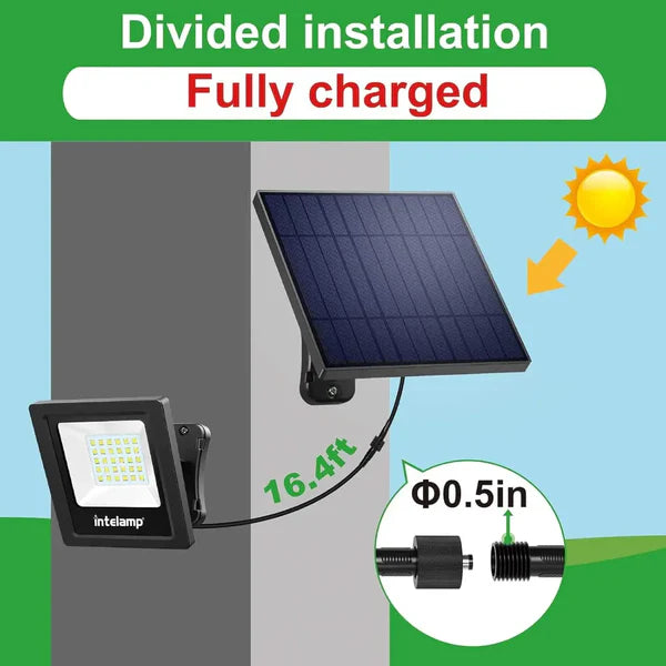 All-Night Solar Flood Light with 1000LM & 16ft Cord
